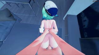 Sukrosa POV sex doggystyle, rides anjeun dick cowgirl nepi ka manéhna meunang creampied.