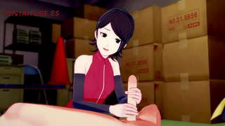 Boruto Hentai -- Sarada Jerkoff, sucks, titjoob dhe është Fucked nga Boruto